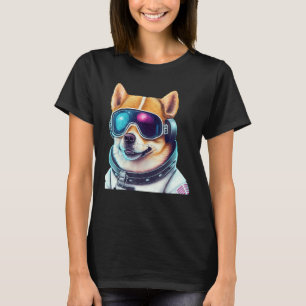 Camiseta Corgi inventa cão astronauta espacial em S futurís