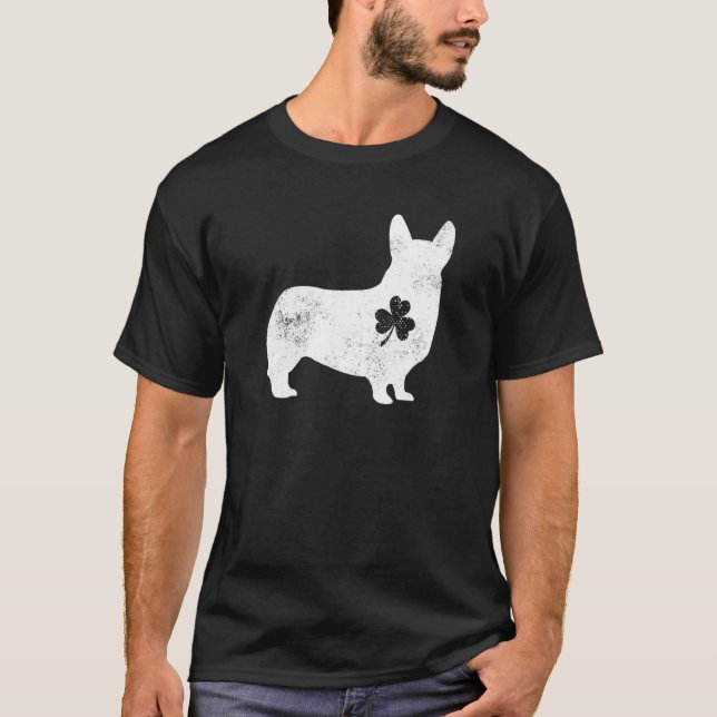 Camiseta Corgi Irish C T-Dia de São Patrício (Frente)