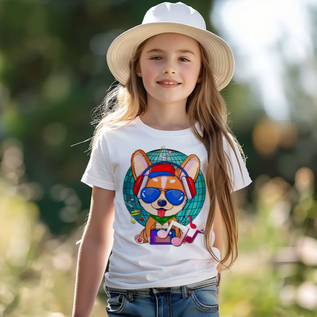 Camiseta Corgi Kawaii Cute dançante (Dancing Corgi Kids Tshirt)