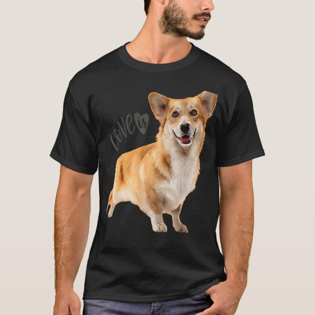 Camiseta Corgi Love Is Dog Mãe Pai Puppy Pet Women Men (Frente)