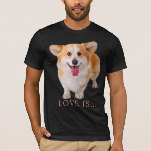 Camiseta Corgi Love Is Dog Mamãe Pai Puppy Pet Women Men