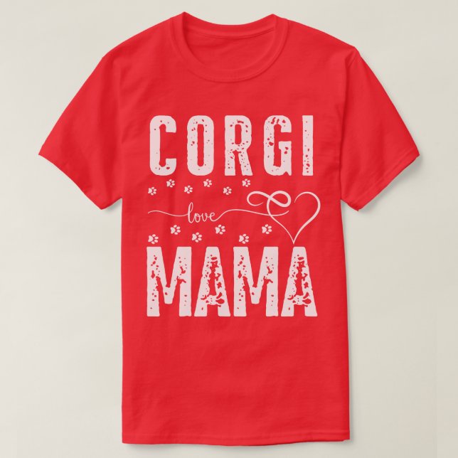 Camiseta Corgi Love Mama dog Corgi (Frente do Design)