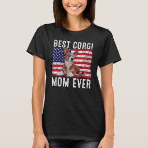 Camiseta Corgi Mãe Americana Flag Corgi Dog Proprietário