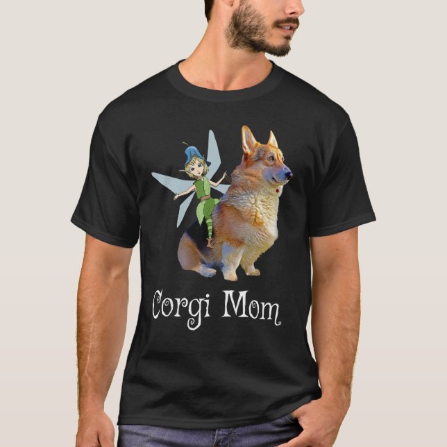 Camiseta Corgi Mãe Pembroke Welsh Corgi & Fairy Retro og (Frente)