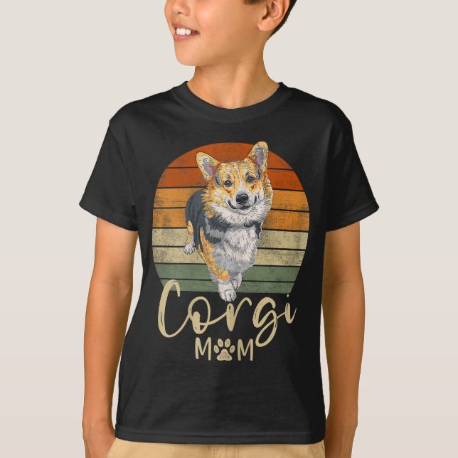Camiseta Corgi Mãe Retro Sunset Corgi Dog Mama (Frente)