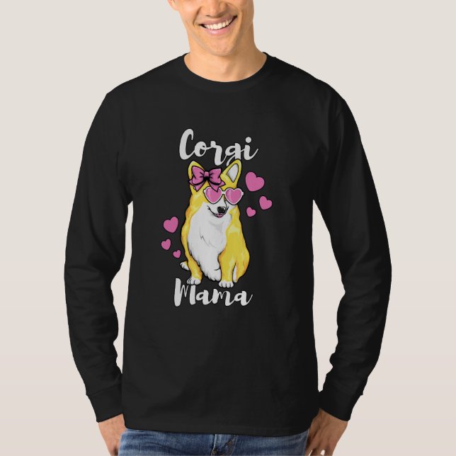 Camiseta Corgi Mama Cachorro Bonito Amando Mãe (Frente)