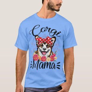 Camiseta Corgi Mama Florals Cachorro Bonito Mãe Dia de as m