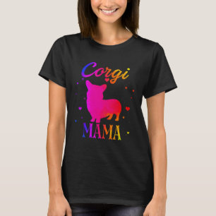 Camiseta Corgi Mamãe Aquarela Colorida Cachorra Mãe Fofa
