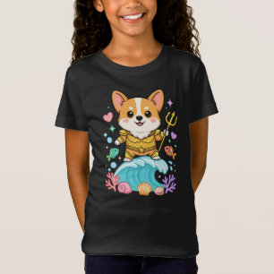 Camiseta Corgi Marinho Rei Desenho Animado Cão do Oceano