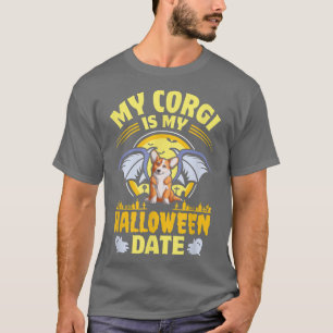 Camiseta Corgi Meu Encontro De Halloween Pumpkin Proprietár