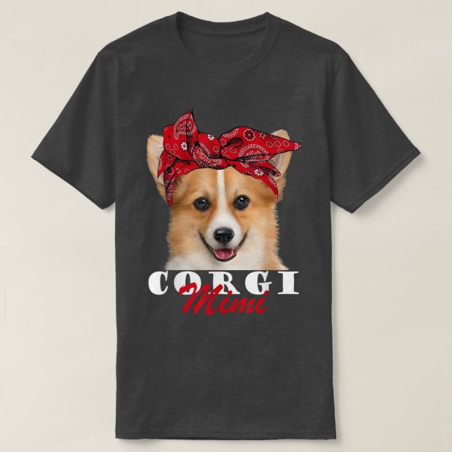 Camiseta Corgi Mimi Cute Corgi Dog Bandana  (Frente do Design)