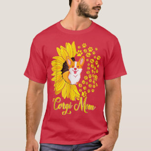 Camiseta Corgi Mom Cute Corgi Dog Sunflower Happy Mothers D