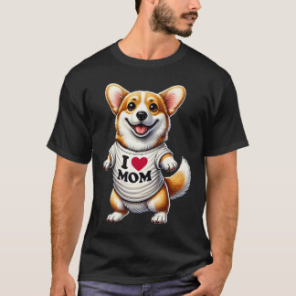Camiseta Corgi Mom I Love Mom Corgi Lover