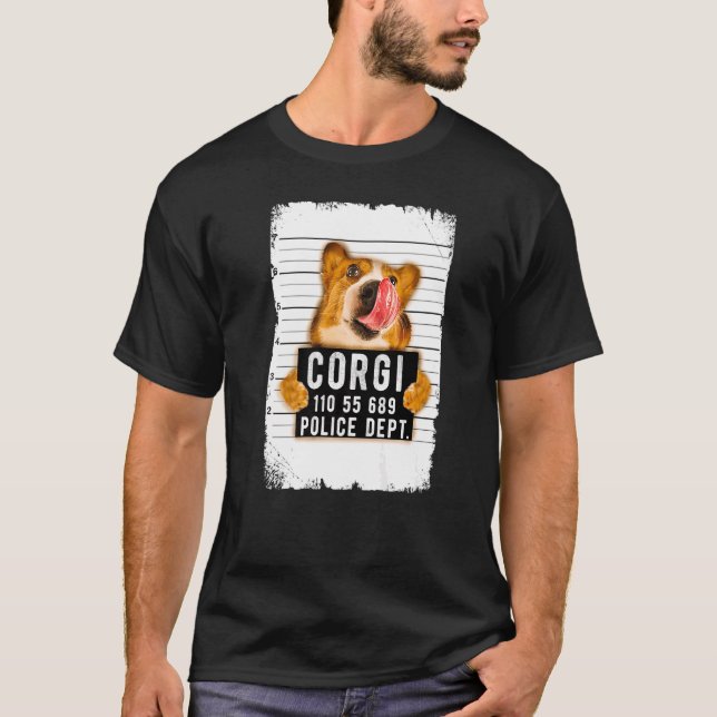 Camiseta Corgi Mug Shot (Frente)
