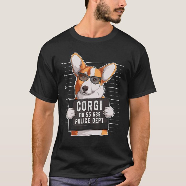 Camiseta Corgi Mugshot Dog (Frente)