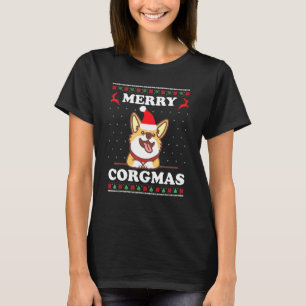 Camiseta Corgi Natal Alegre Corgmas Festa Corgi Cachorro