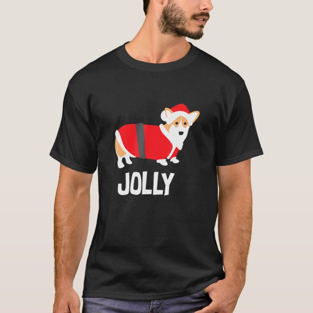 Camiseta Corgi Natalício Férias Alegres (Frente)