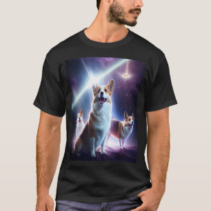Camiseta Corgi No Espaço Com Donuts Fofo Corgi Meninos Meni