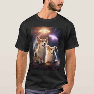 Camiseta Corgi No Espaço Com Rosquinhas Cute Corgi Boys Gir