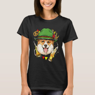 Camiseta Corgi Oktoberfest Dog Lederhosen German Beer Fest