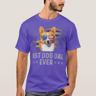 Camiseta Corgi Pai Vintage, bandeira americana, símbolo pat