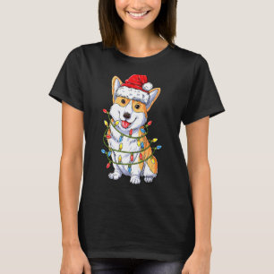 Camiseta Corgi Papai Noel Árvore de Natal Luzes Natal Menin