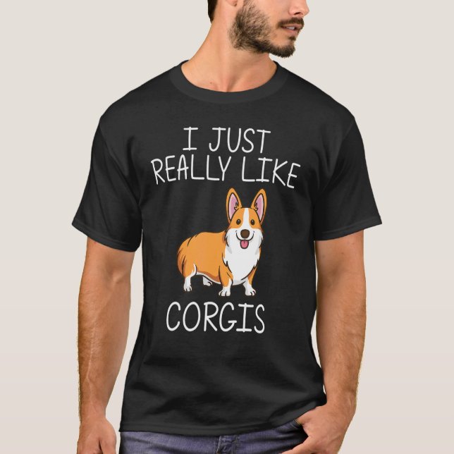 Camiseta Corgi Para Homens Galês Corgi Animal (Frente)