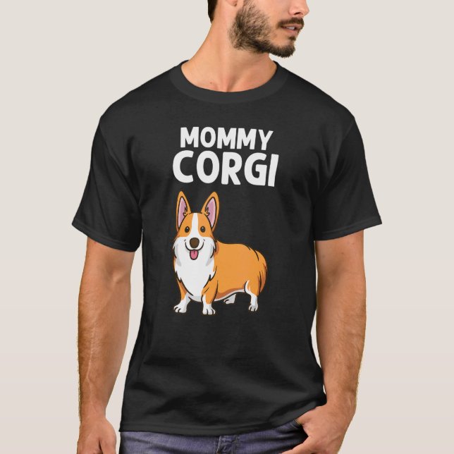 Camiseta Corgi Para Mulheres Mamãe Welsh Corgi (Frente)