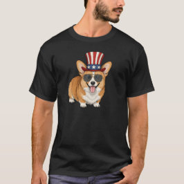 Camiseta Corgi Patriótico em Estilo