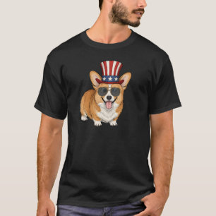 Camiseta Corgi Patriótico em Estilo