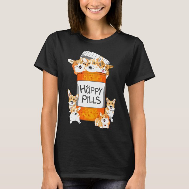 Camiseta Corgi Pílulas Felizes (Frente)