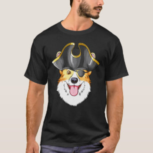 Camiseta Corgi Pirata Piratas Chapéu Corgi