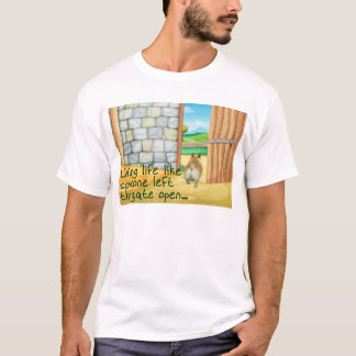 Camiseta Corgi "porta aberta…" O TShirt dos homens