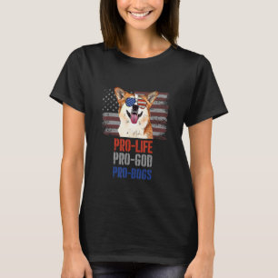 Camiseta Corgi Pró Vida Pró Deus Pró Cães