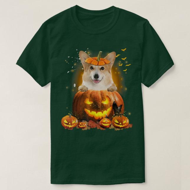 Camiseta Corgi PumpkinCachorro Engraçadinho Cachorro Gelado (Frente do Design)