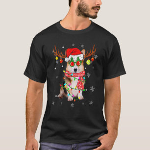 Camiseta Corgi Rena Cão Chapéu de Papai Noel Natal