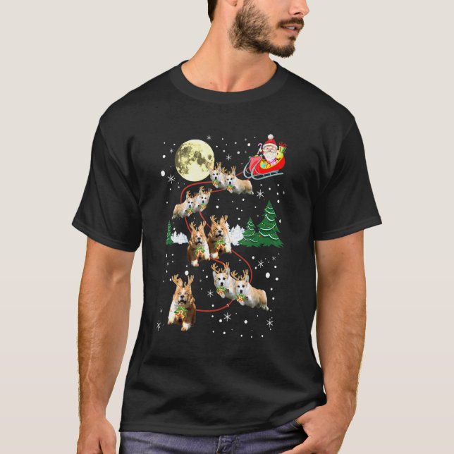 Camiseta Corgi Rena Xmas Natal Cachorro (Frente)