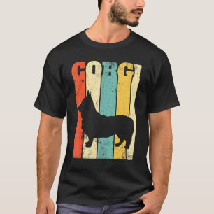 Camiseta Corgi Retro Cachorro Fofo Vintage Desgastado