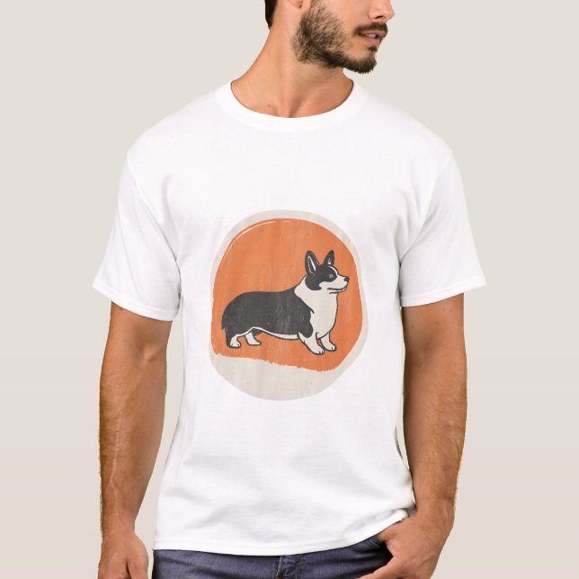 Camiseta Corgi Retro Silhouette Badge Tee (Frente)