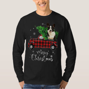 Camiseta Corgi Ride Red Truck Natal Pajama Dog