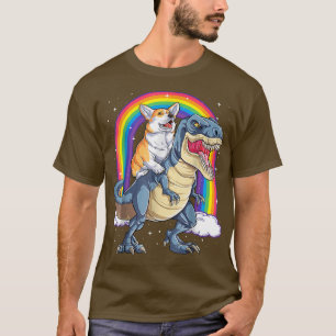 Camiseta Corgi Riding Dinosaur T re Boys Girls Space Galay