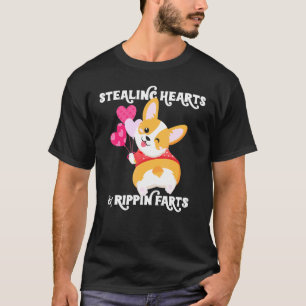 Camiseta Corgi Roubando Corações E Fartando Cachorro Homens