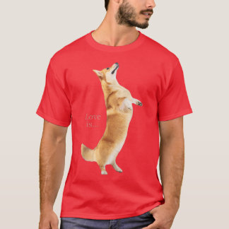 Camiseta Corgi Shirt Love Is Dog Mamãe Pai Tee Puppy Pet Wo