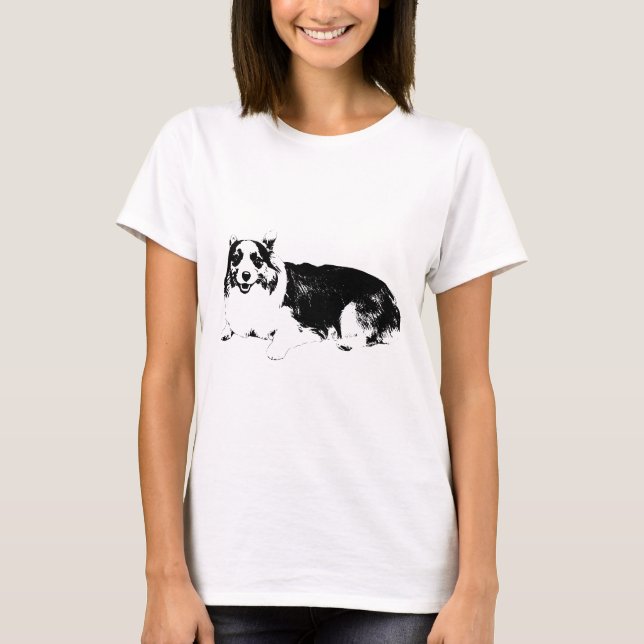 Camiseta Corgi Sorridente à Vontade (Frente)