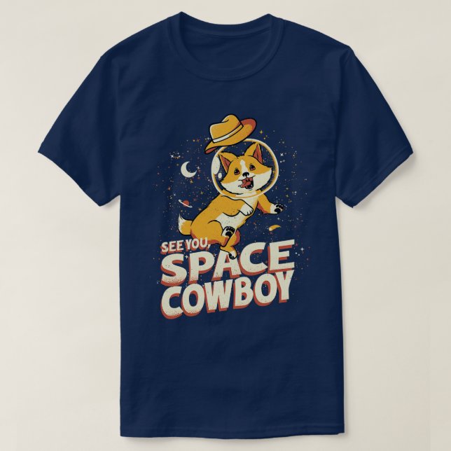 Camiseta Corgi Space Cowboy por Tobe Fonseca (Frente do Design)