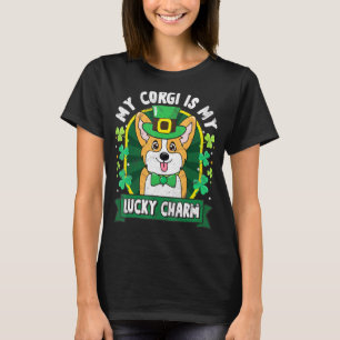 Camiseta Corgi St Patricks Amuleto da Sorte Mamãe Papai