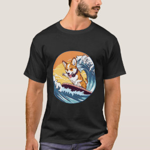 Camiseta Corgi Surfing Funny Dog Beach