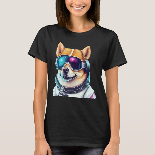 Camiseta Corgi Takes on Space Astronaut Dog in Futuristic S (Frente)