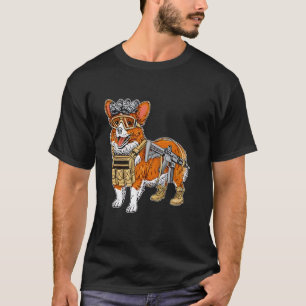 Camiseta Corgi Tático Engraçado Para Homens Mulheres
