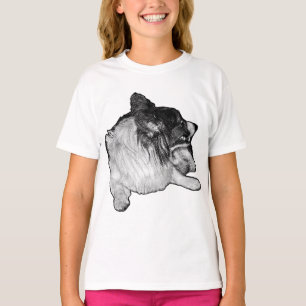 Camiseta Corgi Tee com Textura de Tons de Tinta